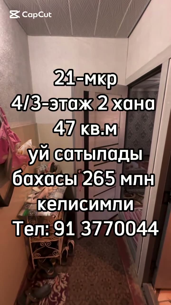 2 xanalı kvartira, 21-mkr, Nókis